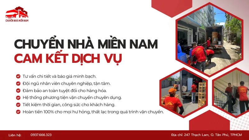 Cam kết chất lượng dịch vụ chuyển nhà của Chuyển Nhà Miền Nam